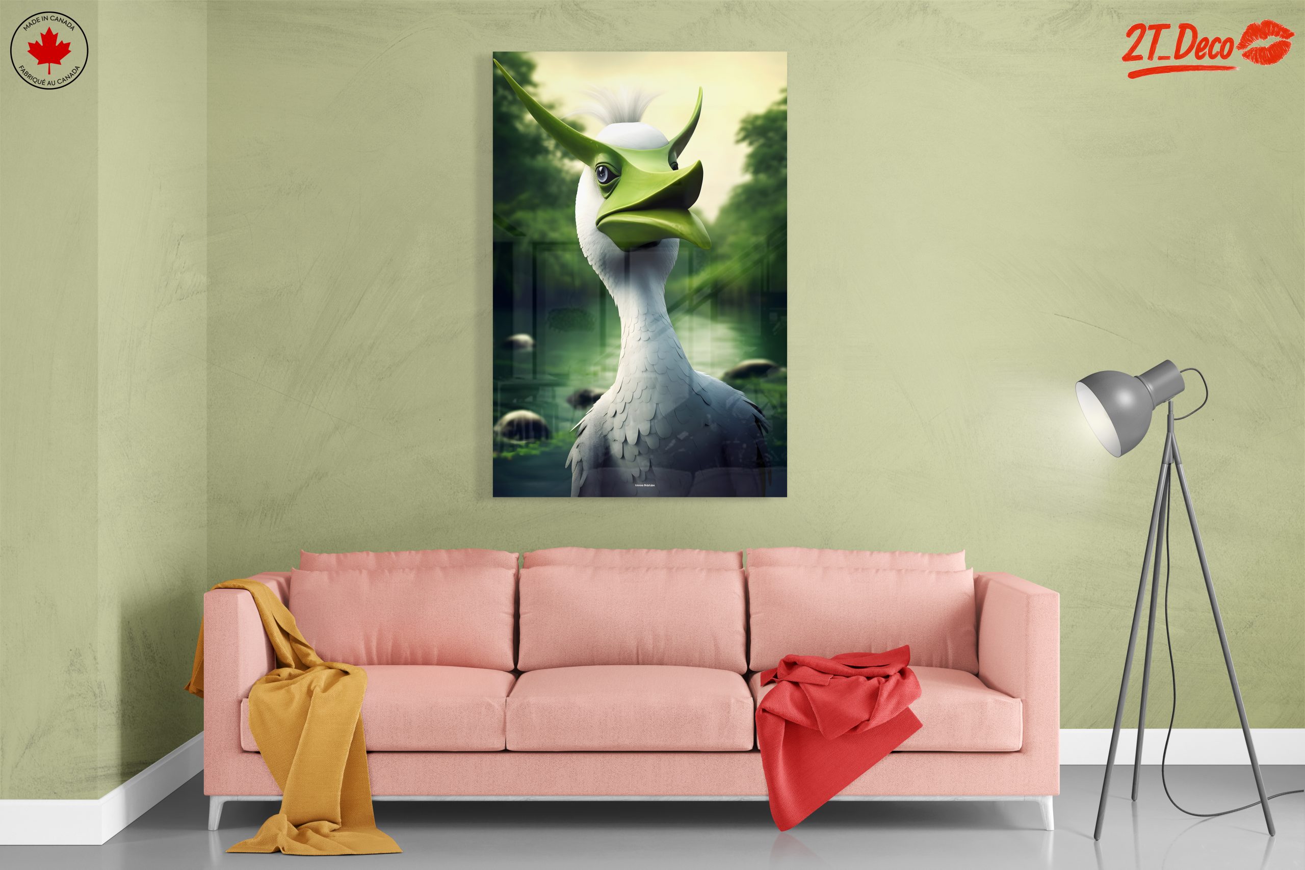 Quirky Bird Portrait in a Green Landscape - Image 7