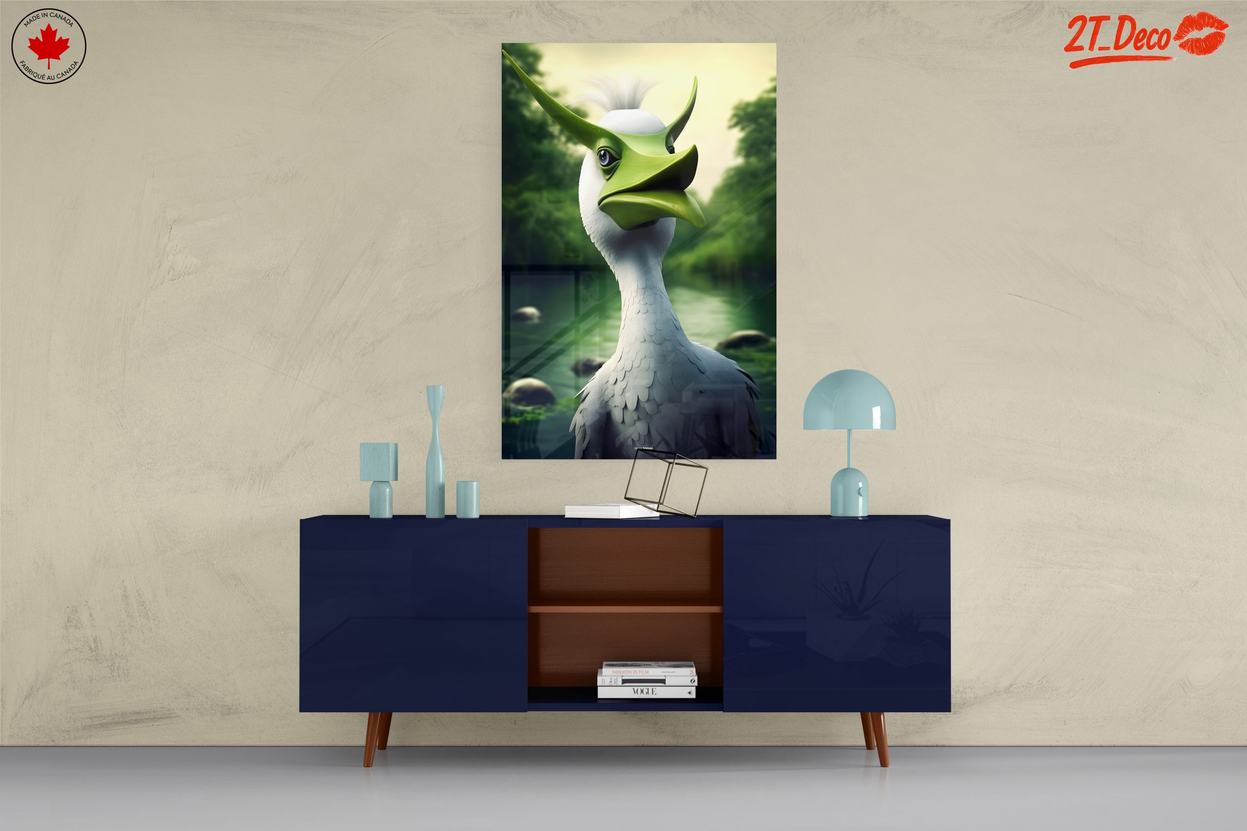 Quirky Bird Portrait in a Green Landscape - Image 8