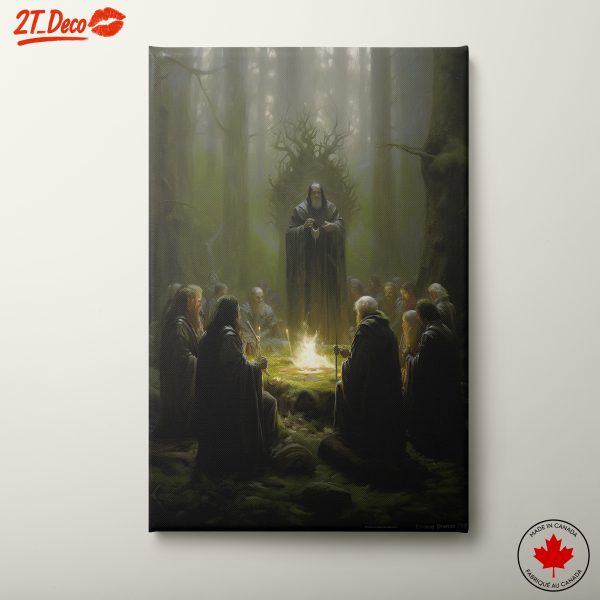 Mystical Gathering of Fantasy Characters in Forest