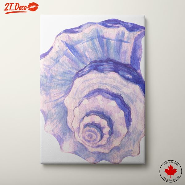 Abstract Seashell Artwork in Blue Tones