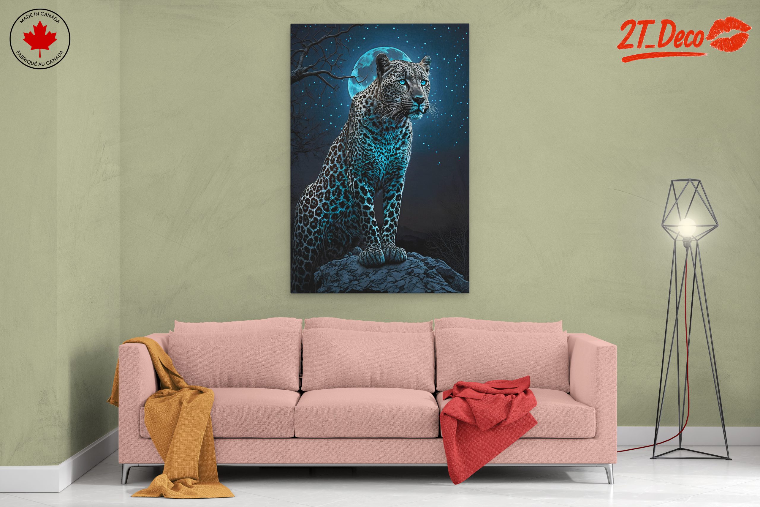 Leopard Under Moonlight Art - Image 2