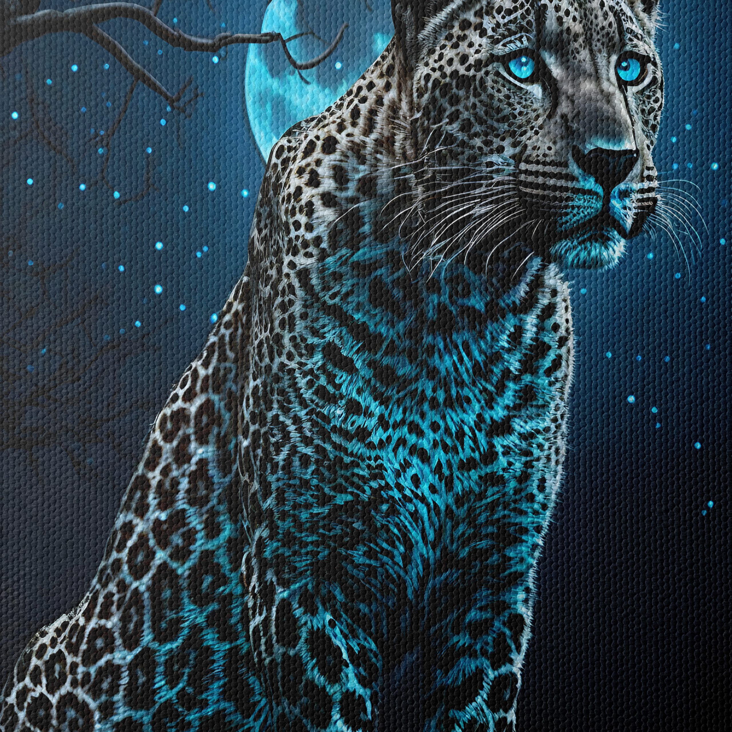 Leopard Under Moonlight Art - Image 4