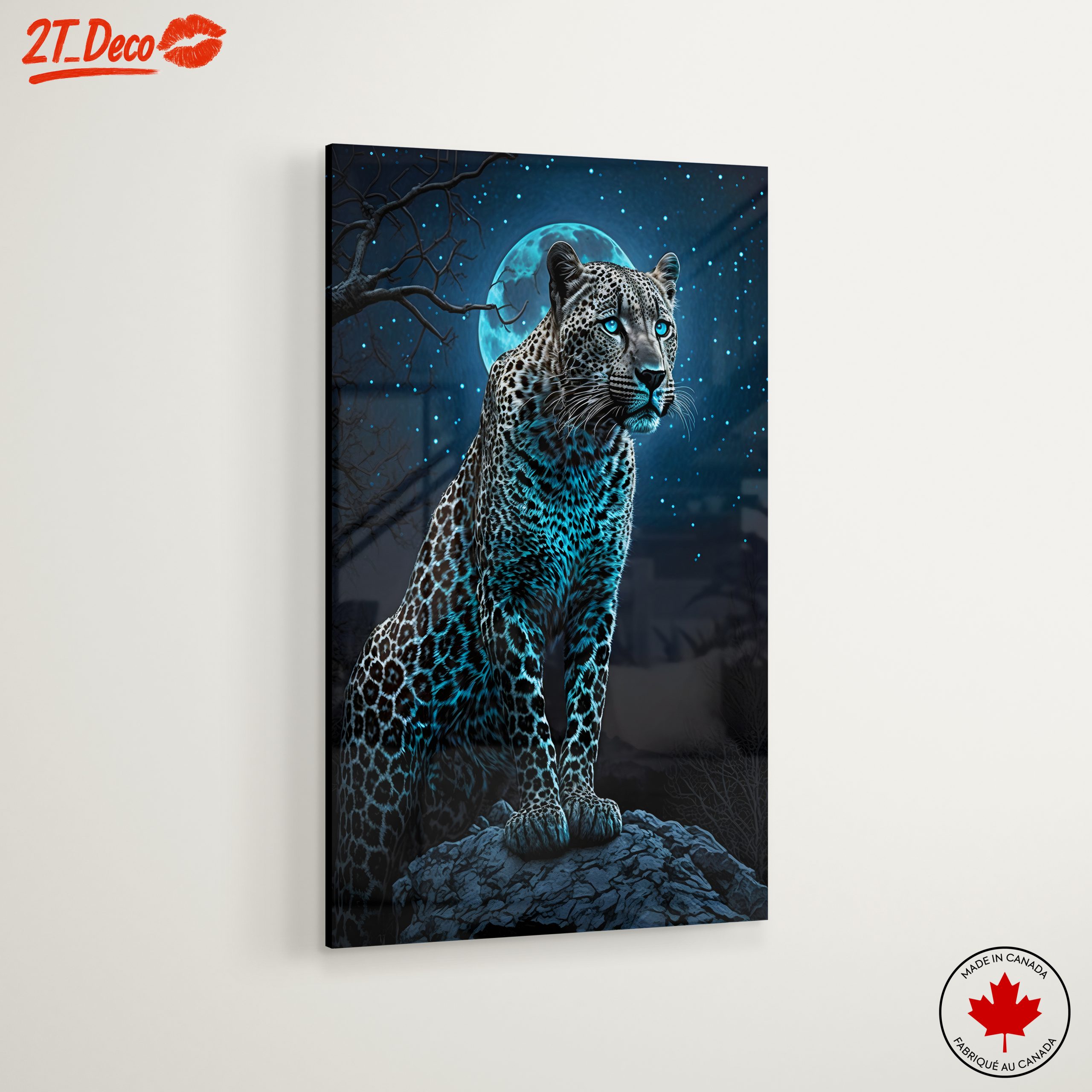 Leopard Under Moonlight Art - Image 6