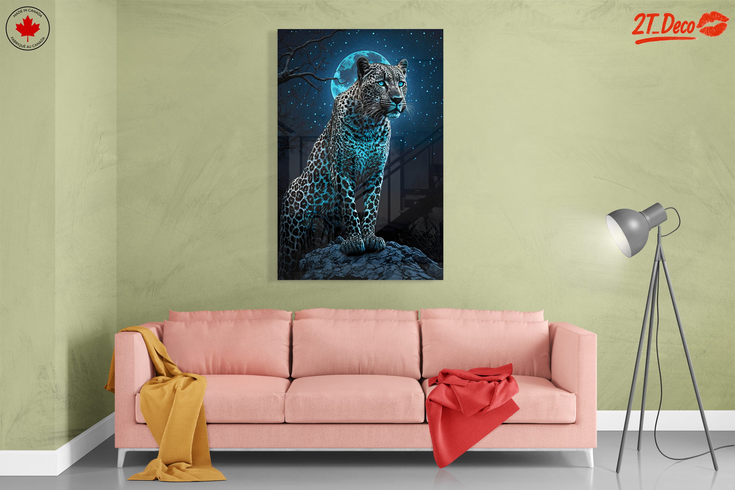 Leopard Under Moonlight Art - Image 7