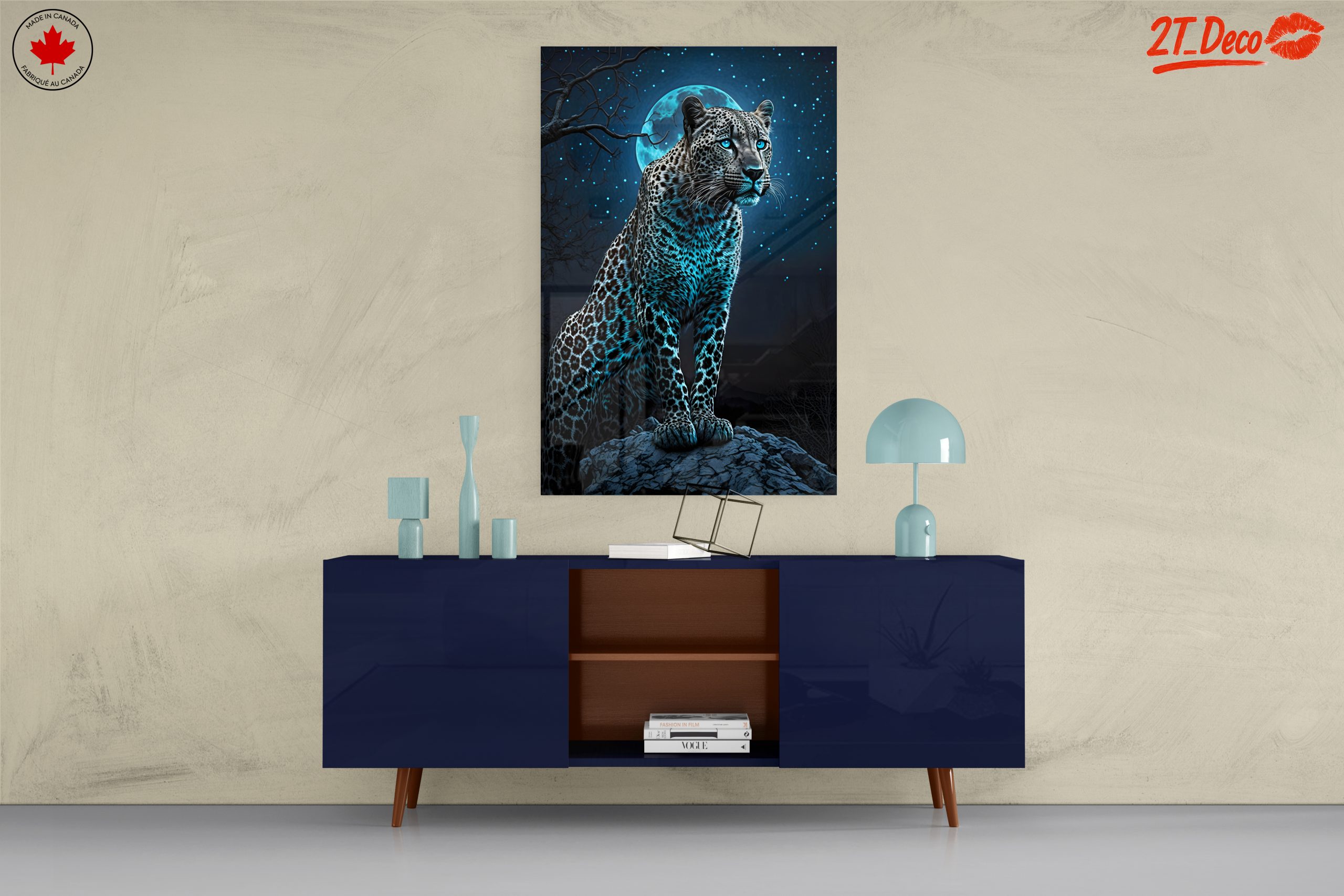 Leopard Under Moonlight Art - Image 8