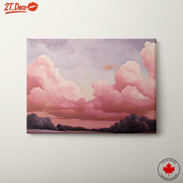 Abstract Landscape with Soft Pink Clouds