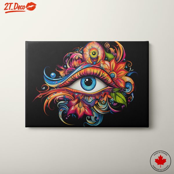 Vibrant Abstract Eye with Floral Elements