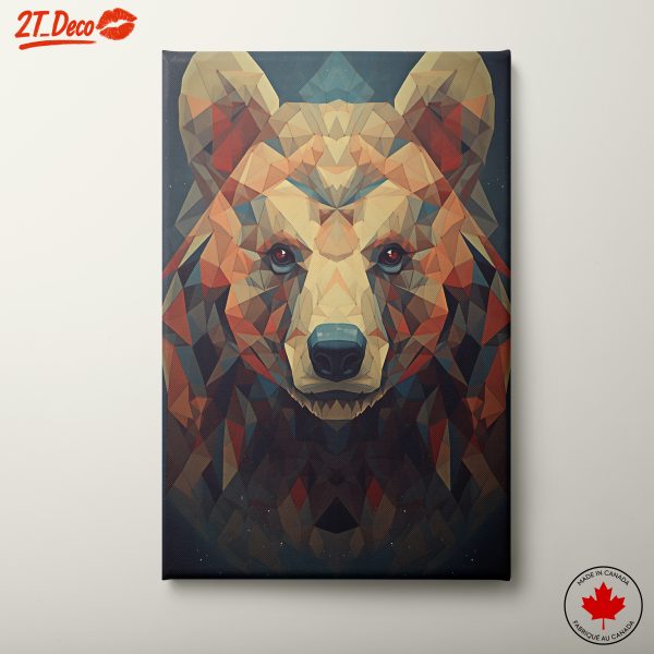 Geometric Bear Wall Art for Modern Decor
