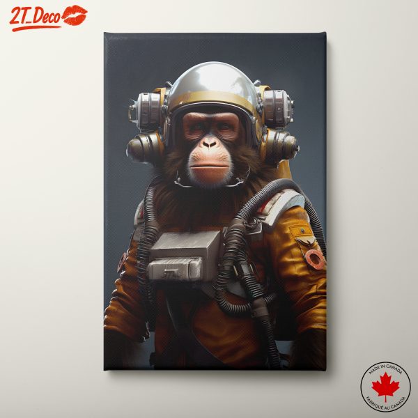 Astronaut Monkey Portrait in Space Suit