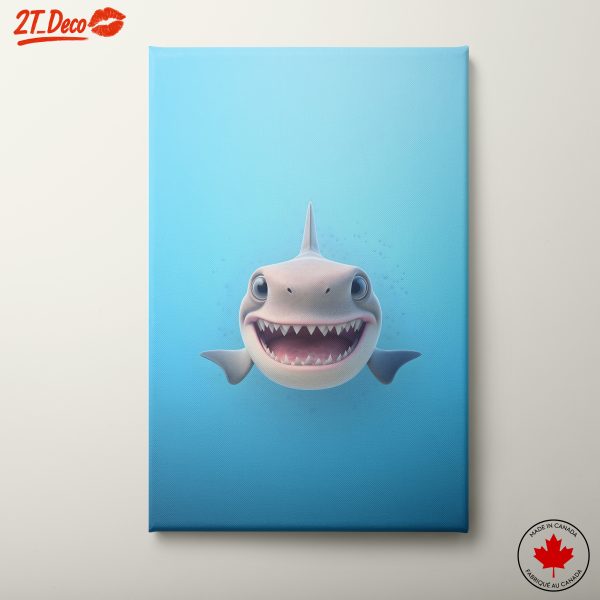 Playful Cartoon Shark Character Illustration