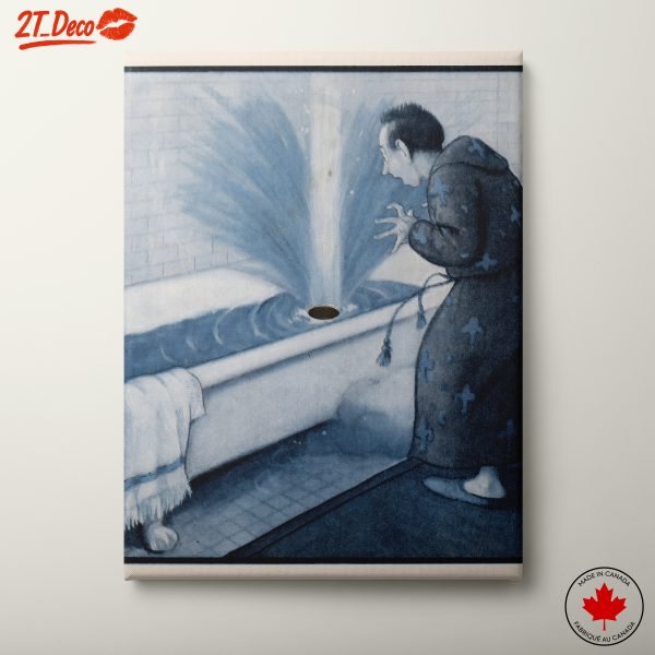 Surreal Water Splash Art in a Bathroom
