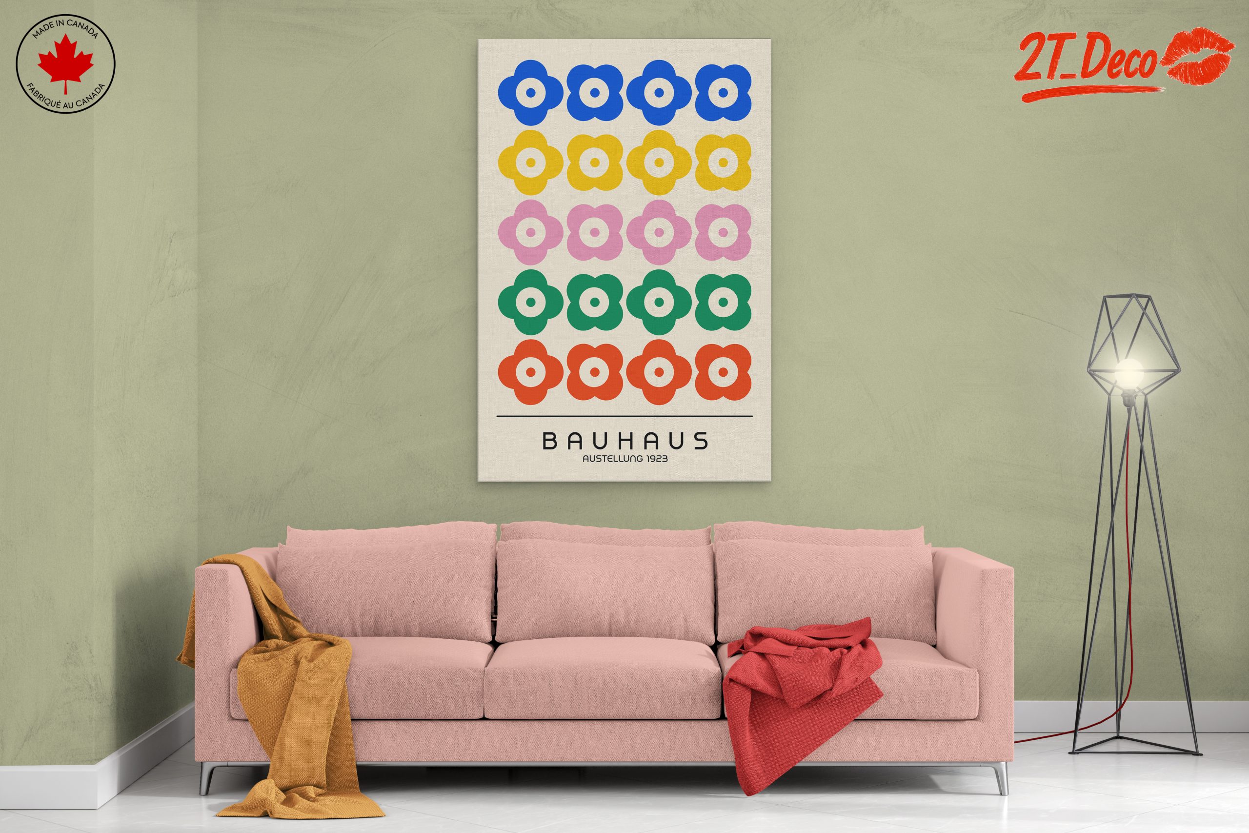 Colorful Bauhaus Floral Art - Image 2