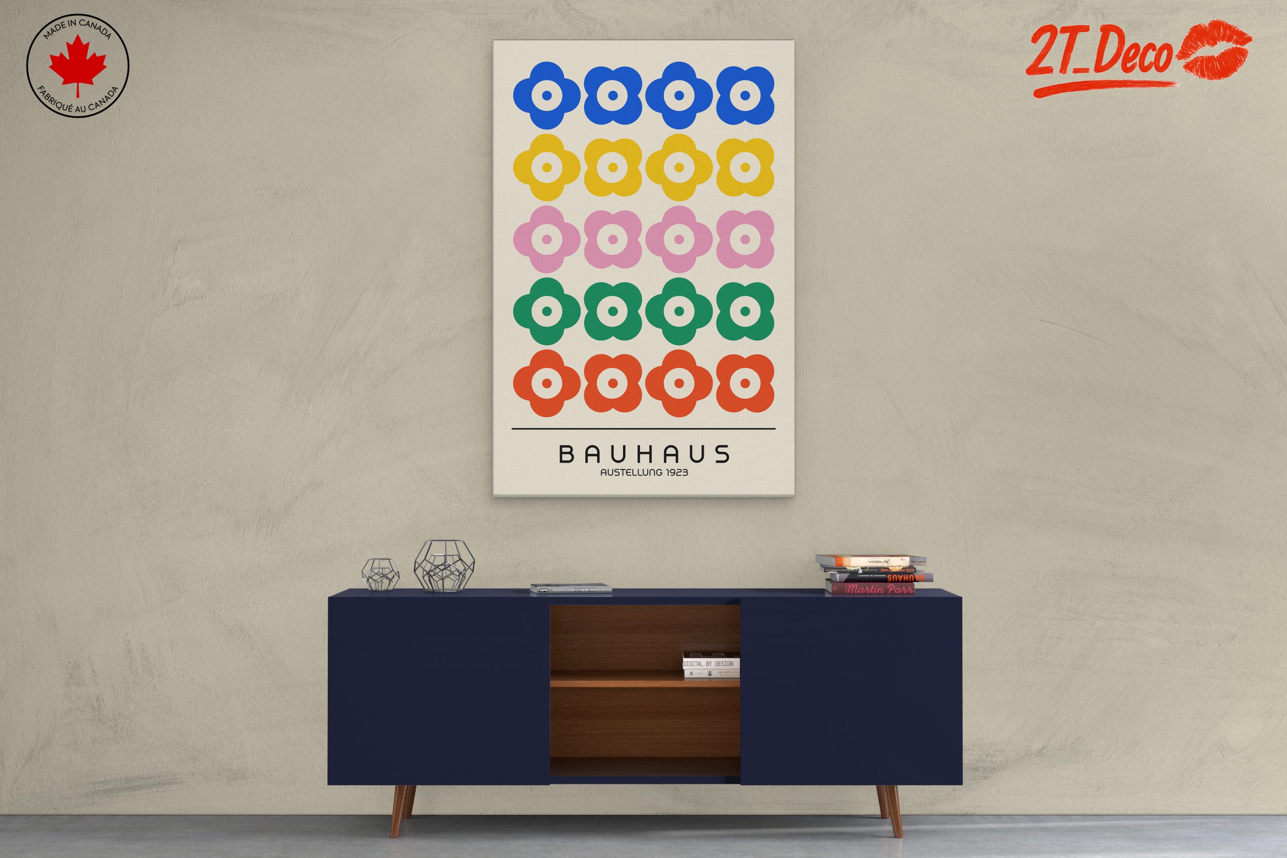Colorful Bauhaus Floral Art - Image 3