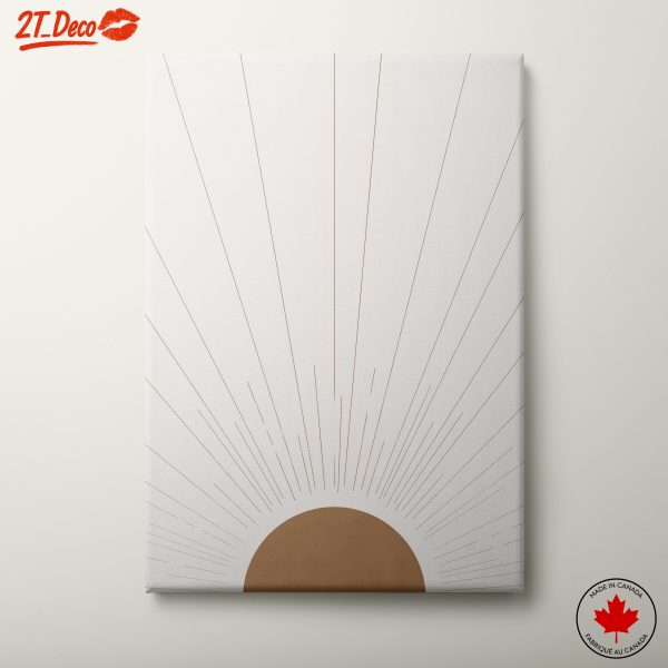 Sunrise Abstract Art with Minimalist Rays