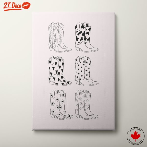 Decorative Cowboy Boots Illustration for Whimsical Home
