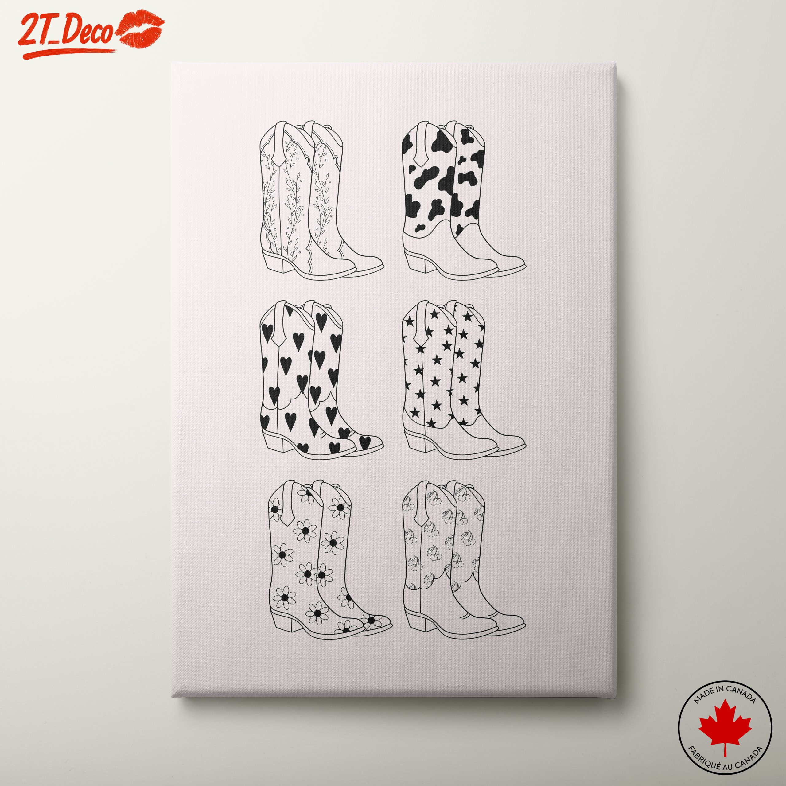 Decorative Cowboy Boots Illustration for Whimsical Home