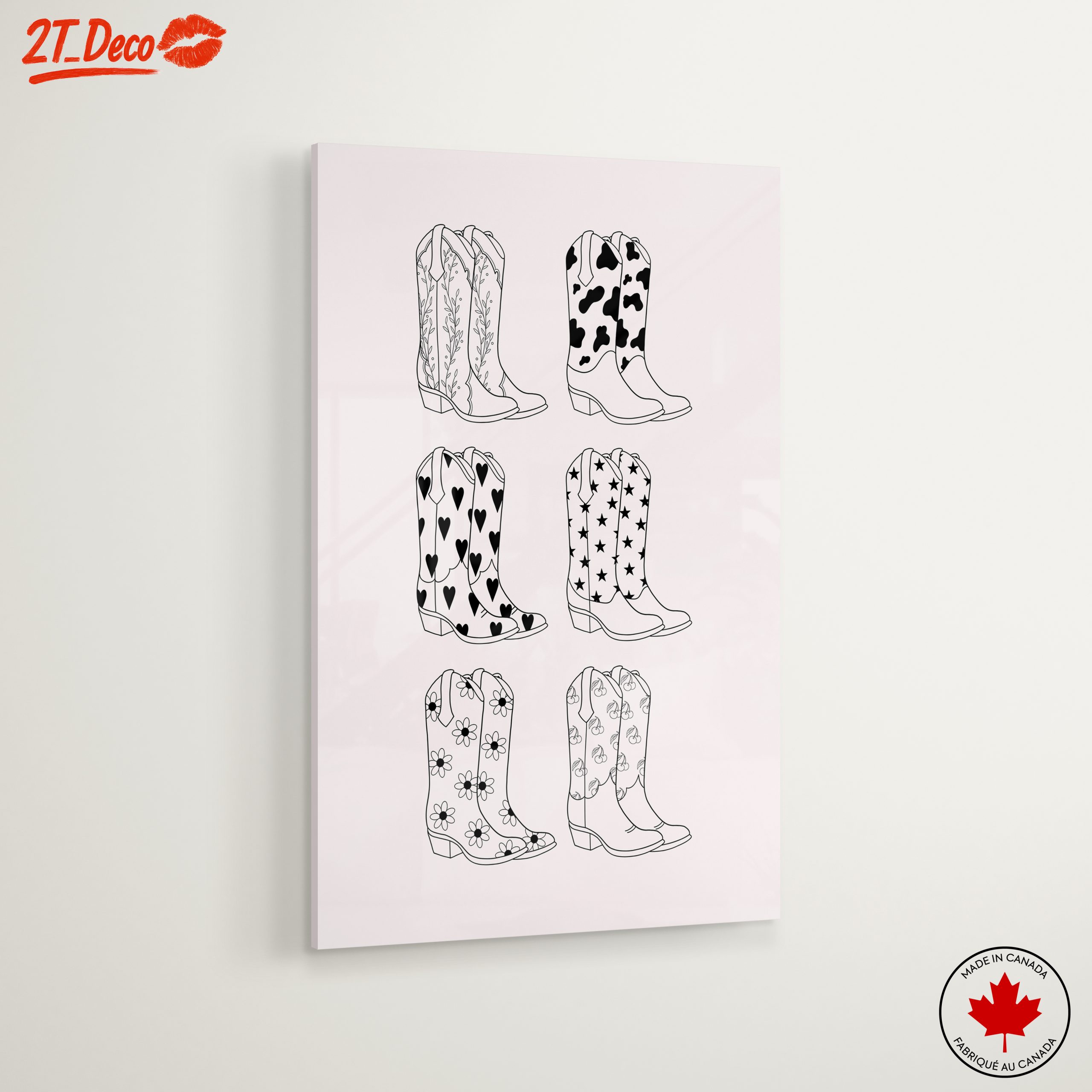 Decorative Cowboy Boots Illustration for Whimsical Home - Image 6