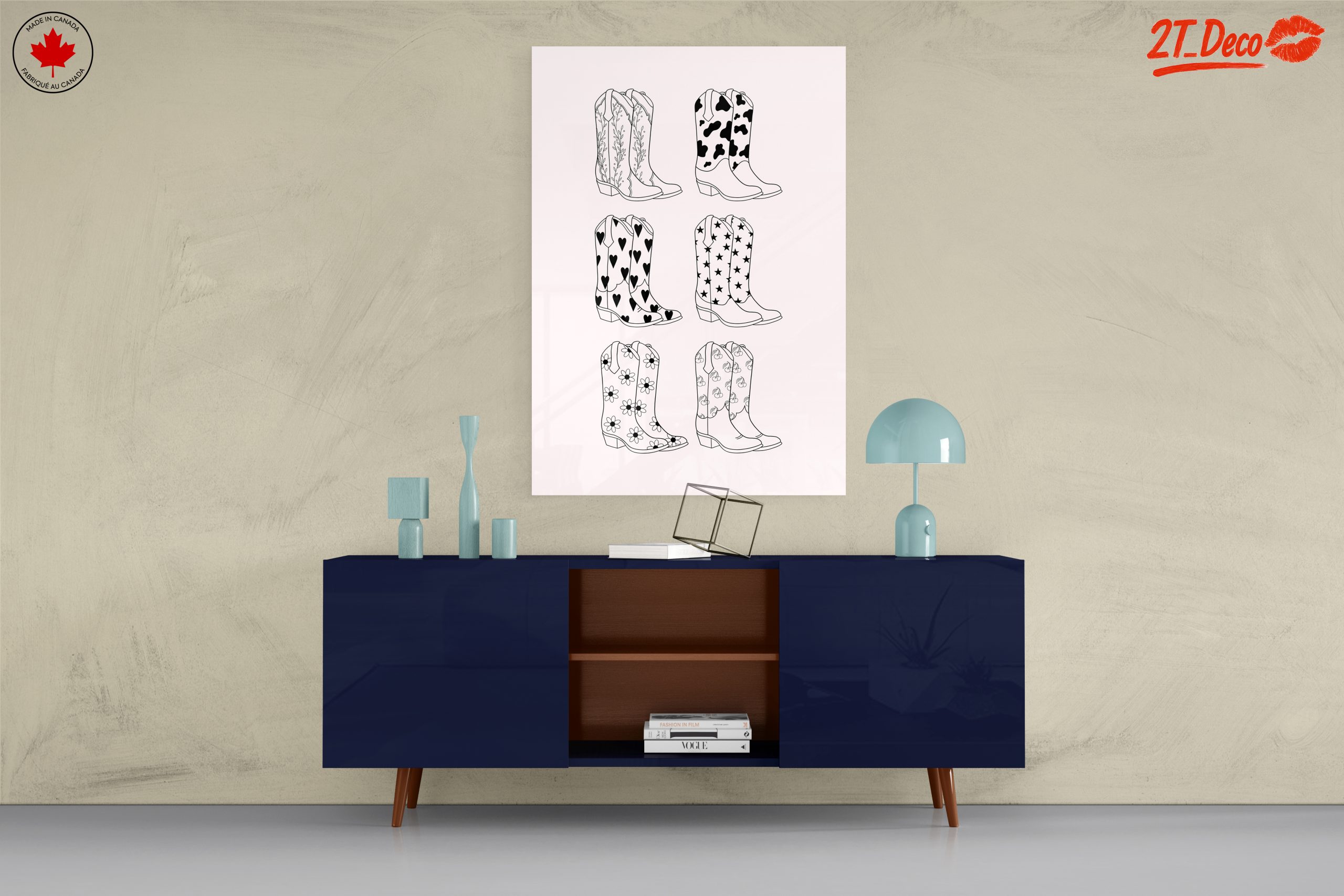 Decorative Cowboy Boots Illustration for Whimsical Home - Image 8