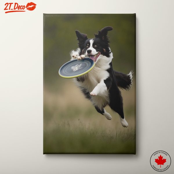 Playful Dog Catching Frisbee
