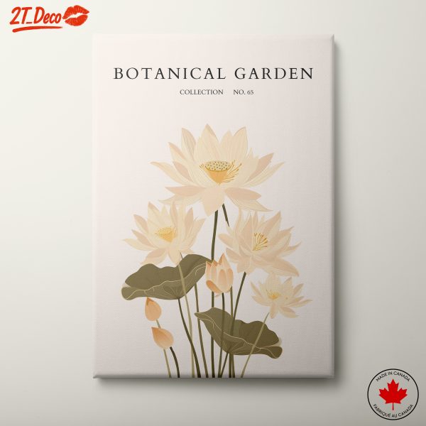 Delicate Botanical Garden Art with Lotus Flowers