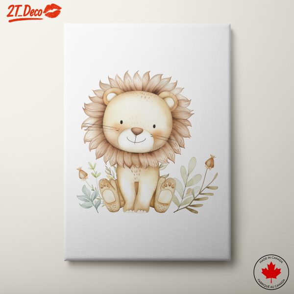 Adorable Lion Character with Floral Accents