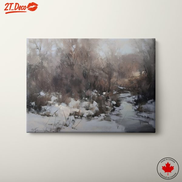 Serene Winter Landscape in Earthy Tones