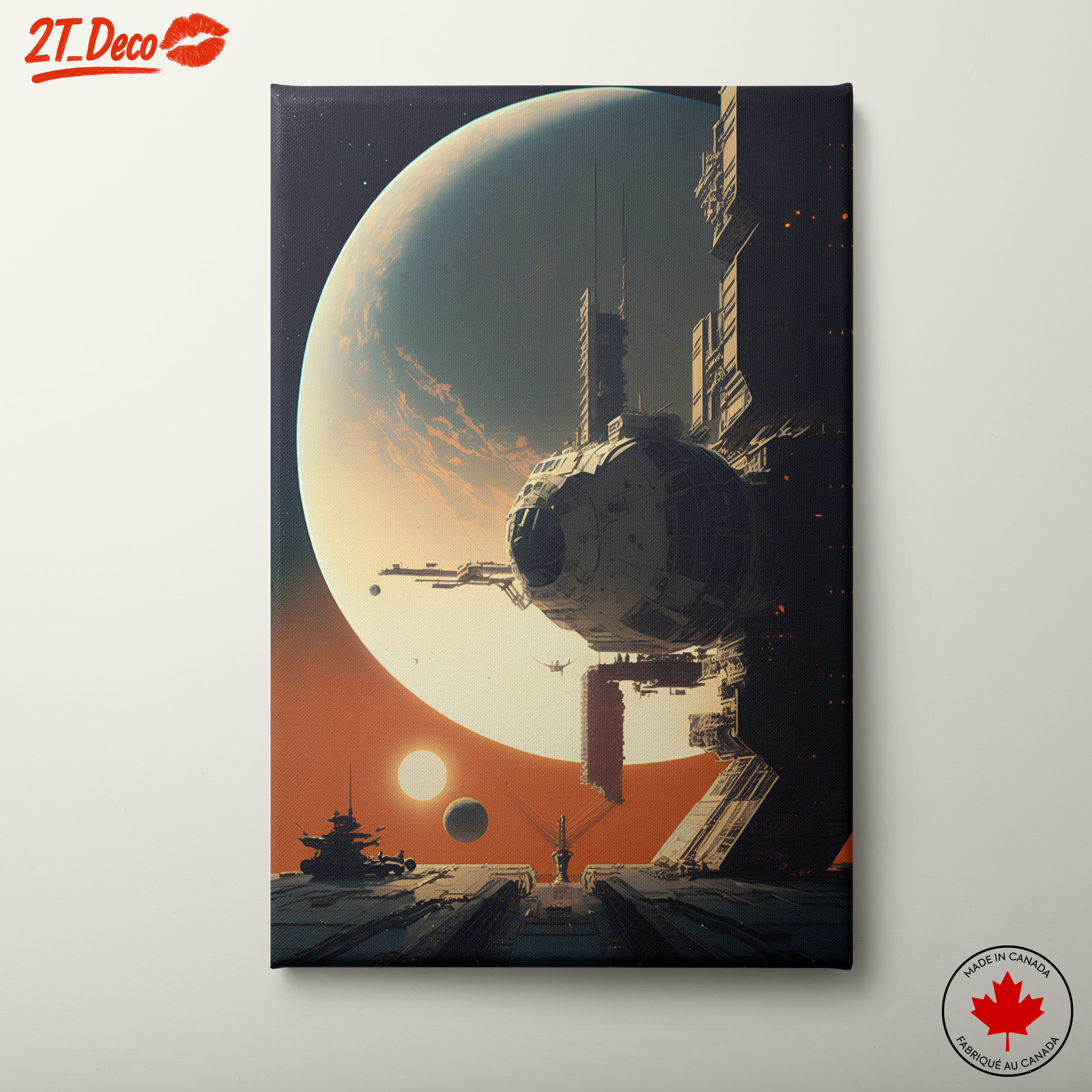 Futuristic Space Landscape with Celestial Bodies