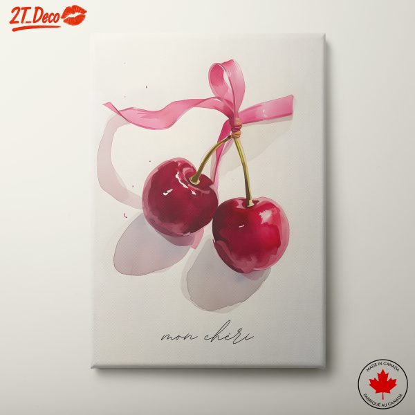 Cherries Tied with Ribbon Abstract Art