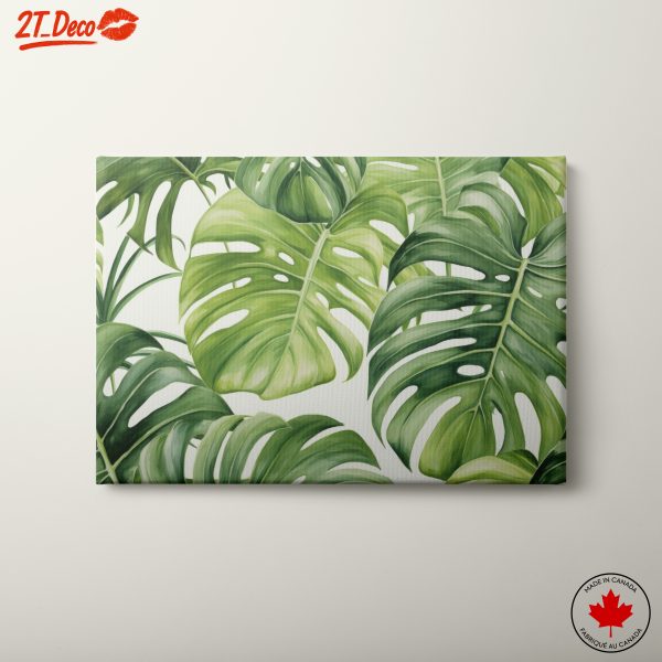 Lush Green Monstera Leaves Wall Art