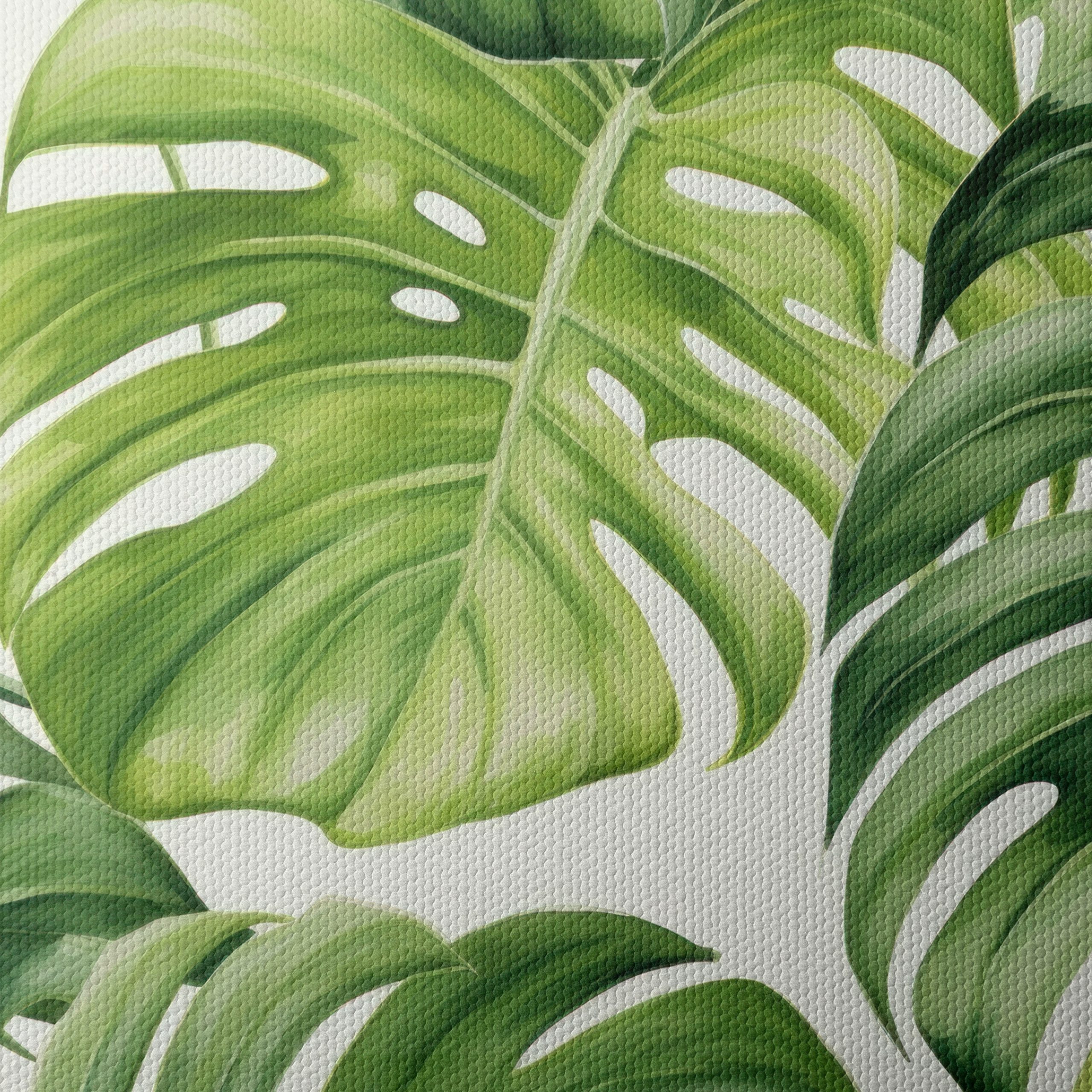 Lush Green Monstera Leaves Wall Art - Image 4