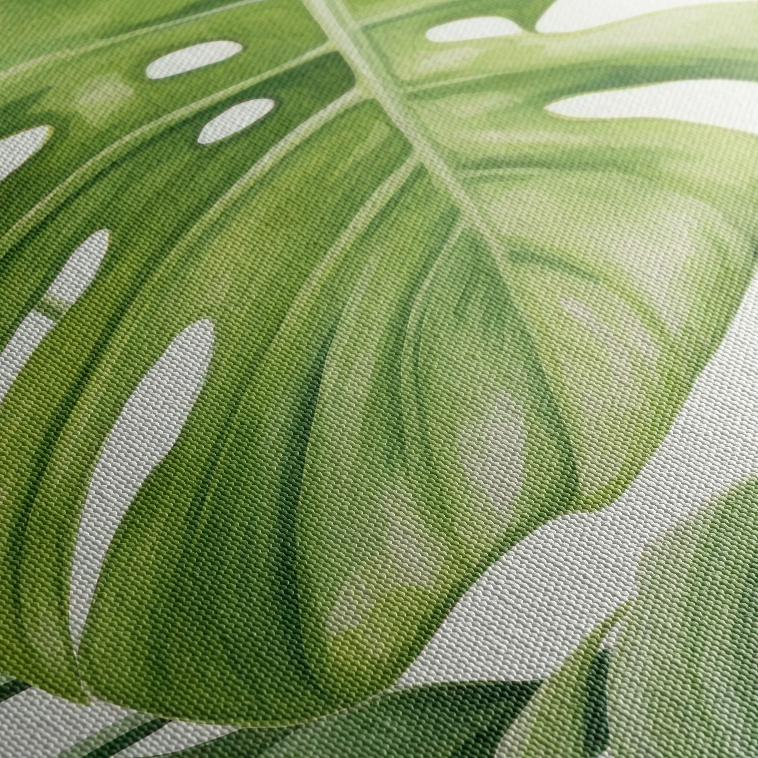 Lush Green Monstera Leaves Wall Art - Image 5