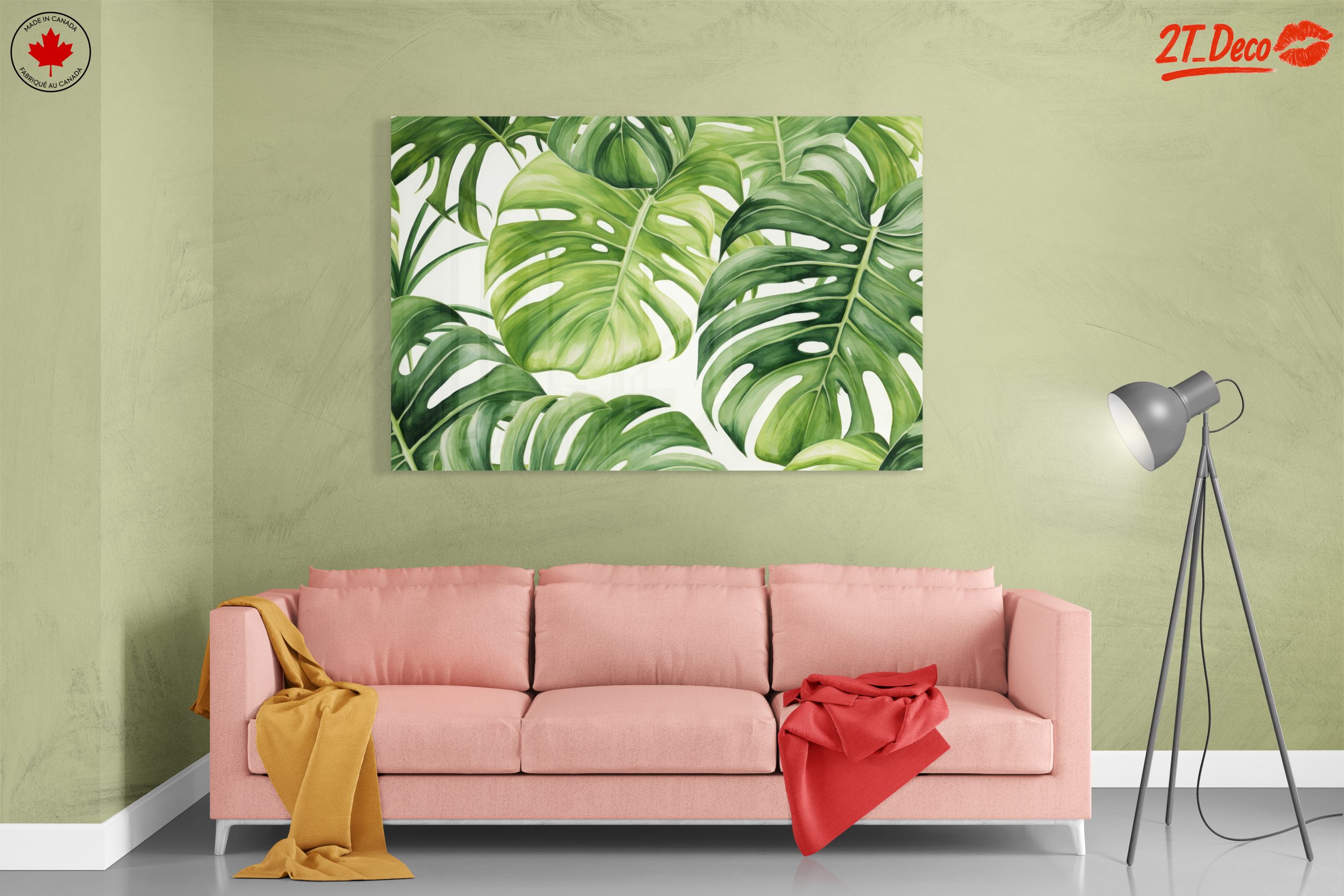Lush Green Monstera Leaves Wall Art - Image 7