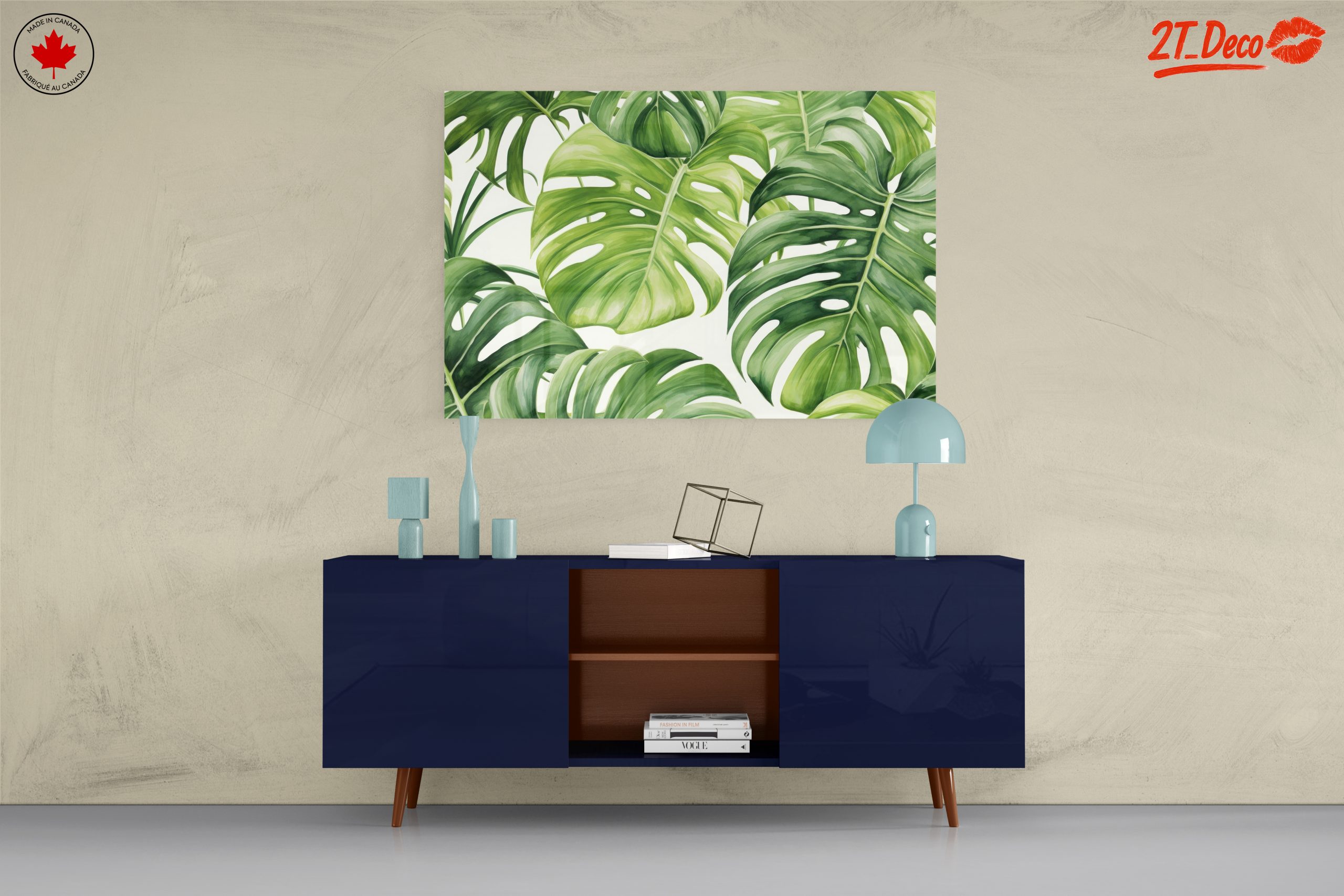 Lush Green Monstera Leaves Wall Art - Image 8