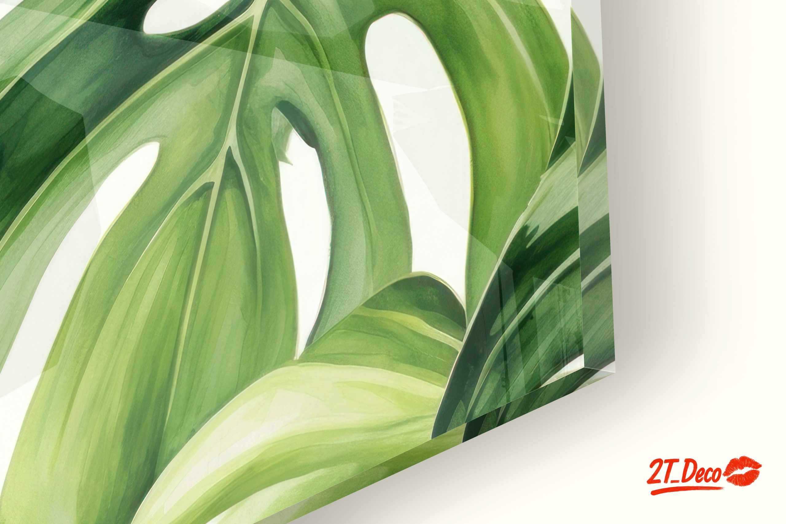 Lush Green Monstera Leaves Wall Art - Image 9