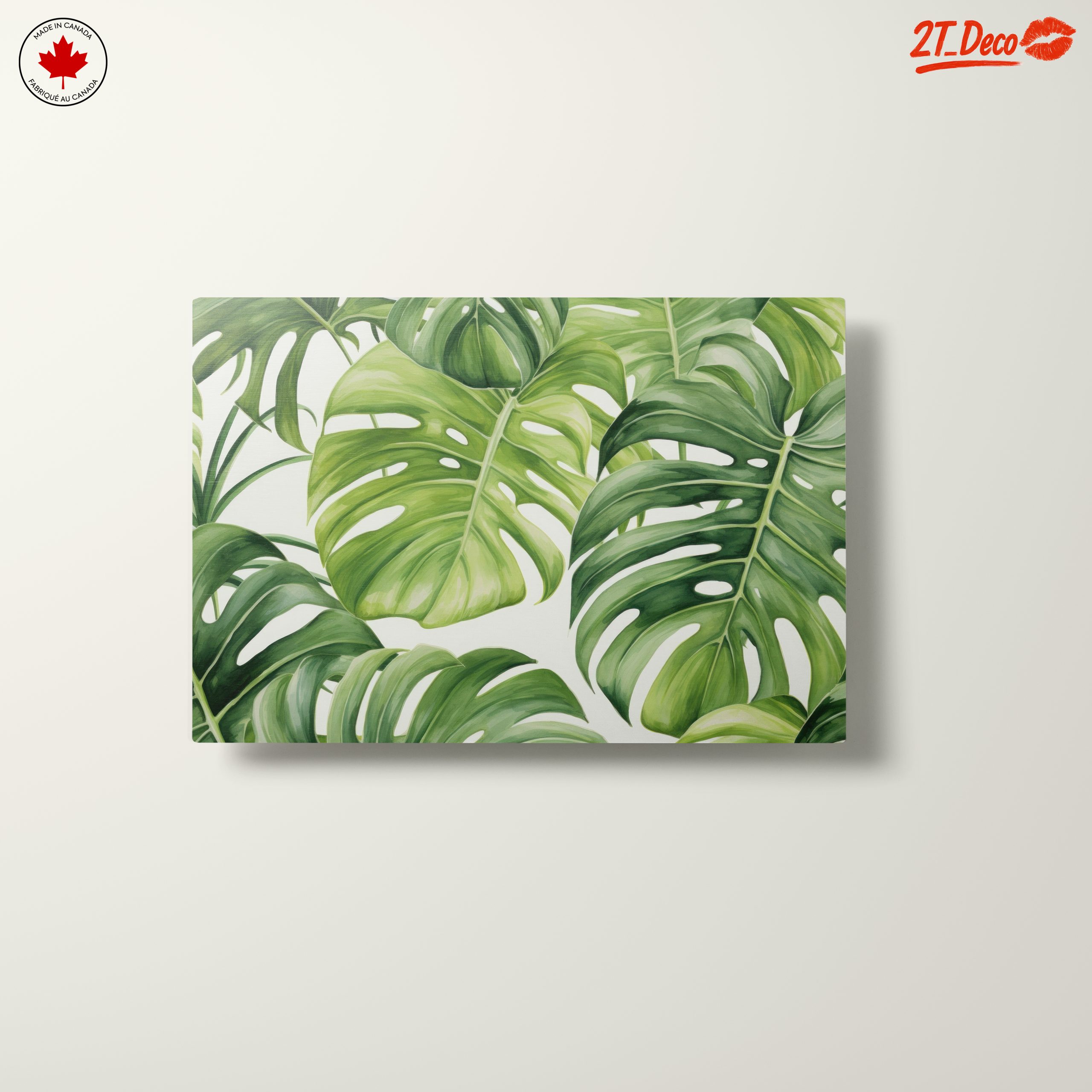 Lush Green Monstera Leaves Wall Art - Image 10