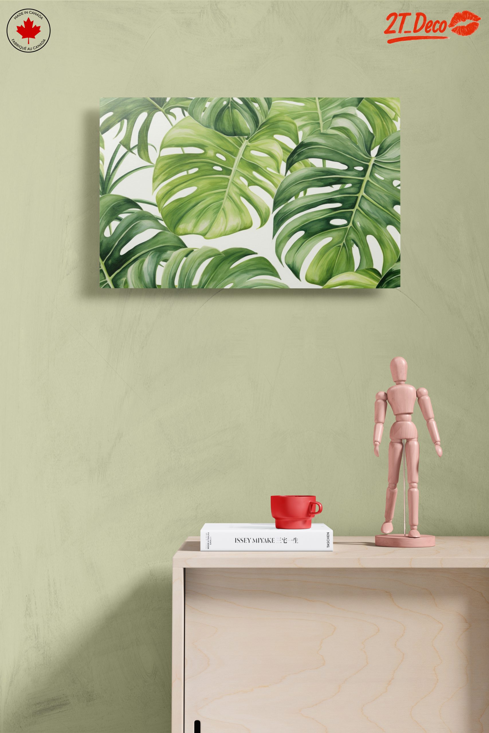 Lush Green Monstera Leaves Wall Art - Image 14