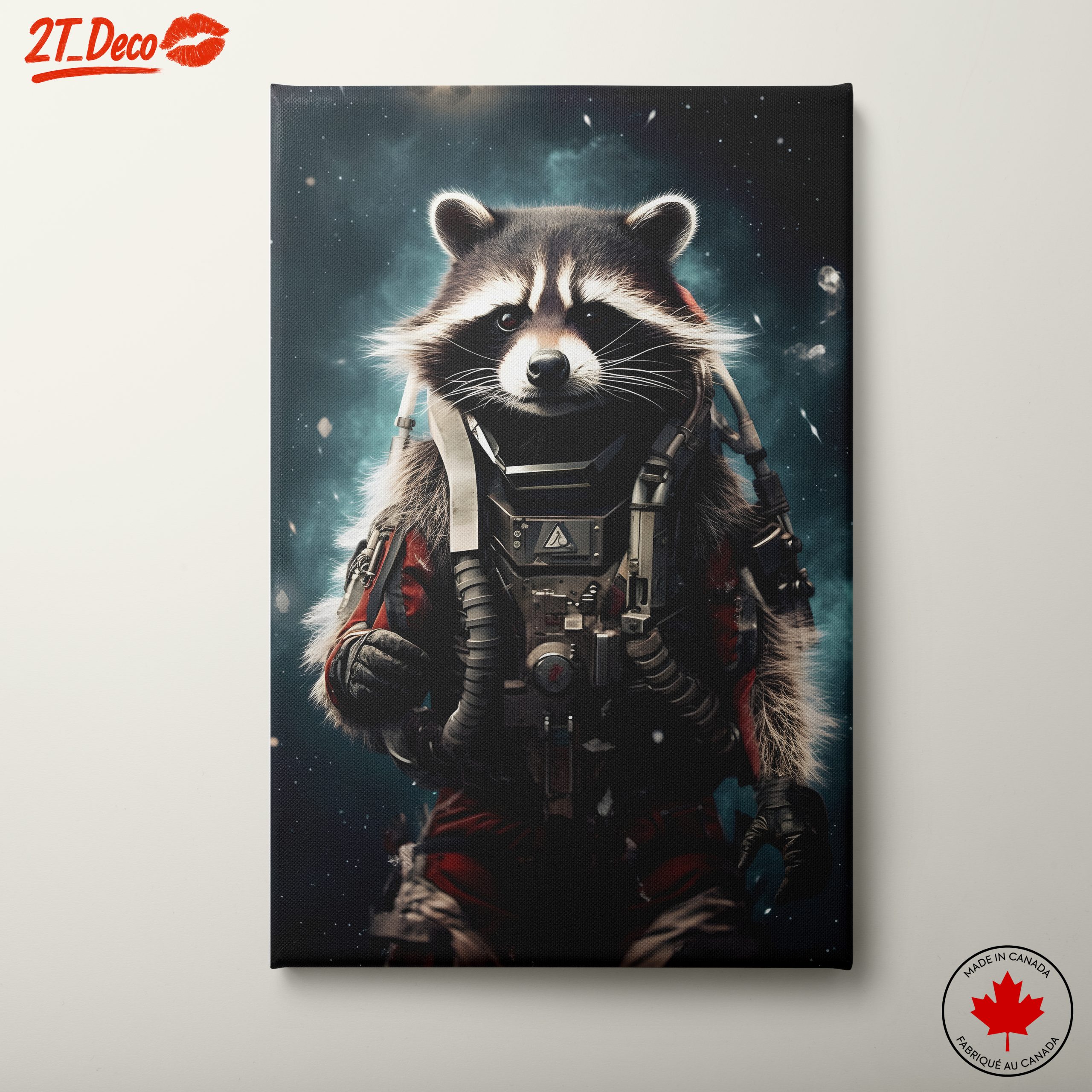 Raccoon Astronaut in Space