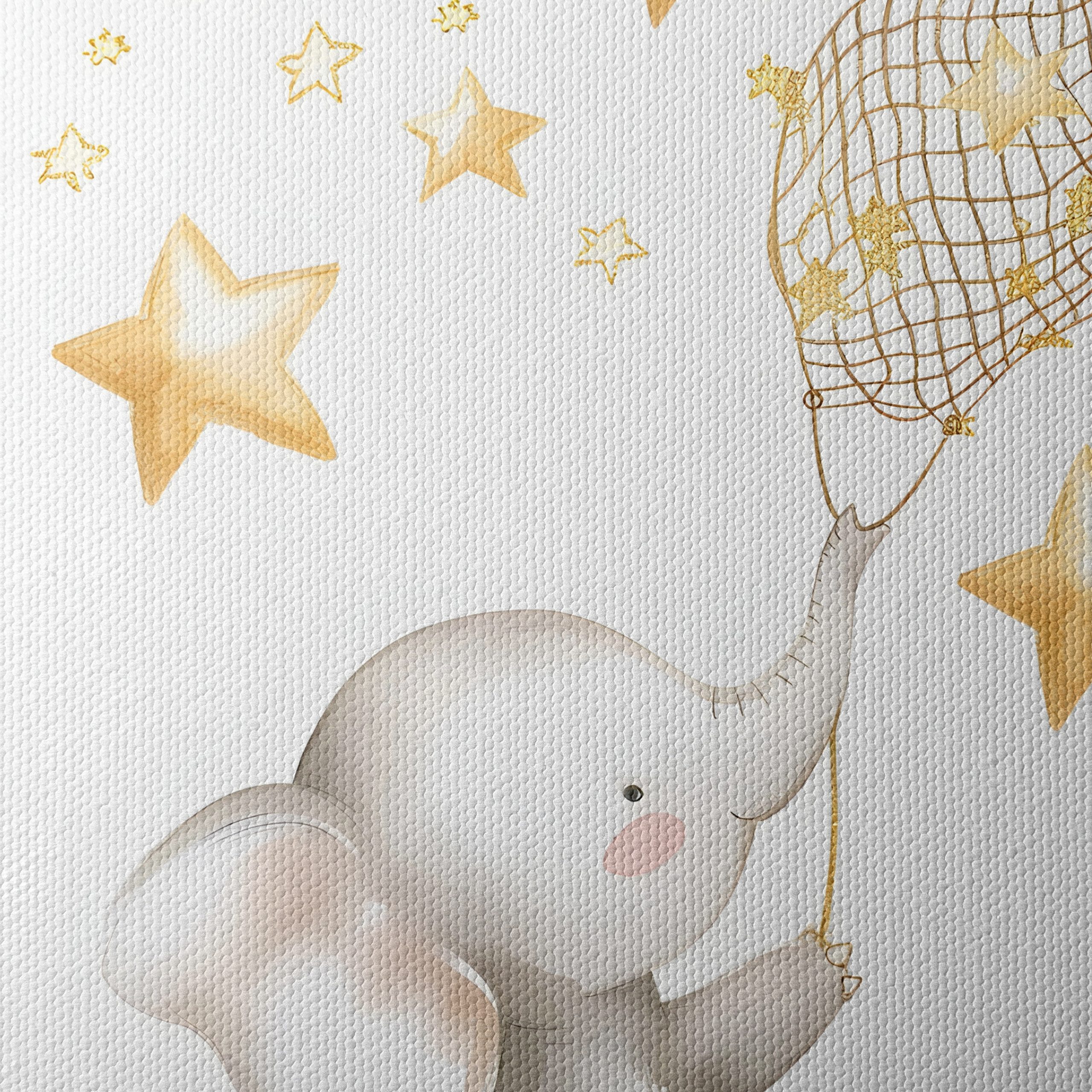 Whimsical Elephant and Stars Artwork - Image 4