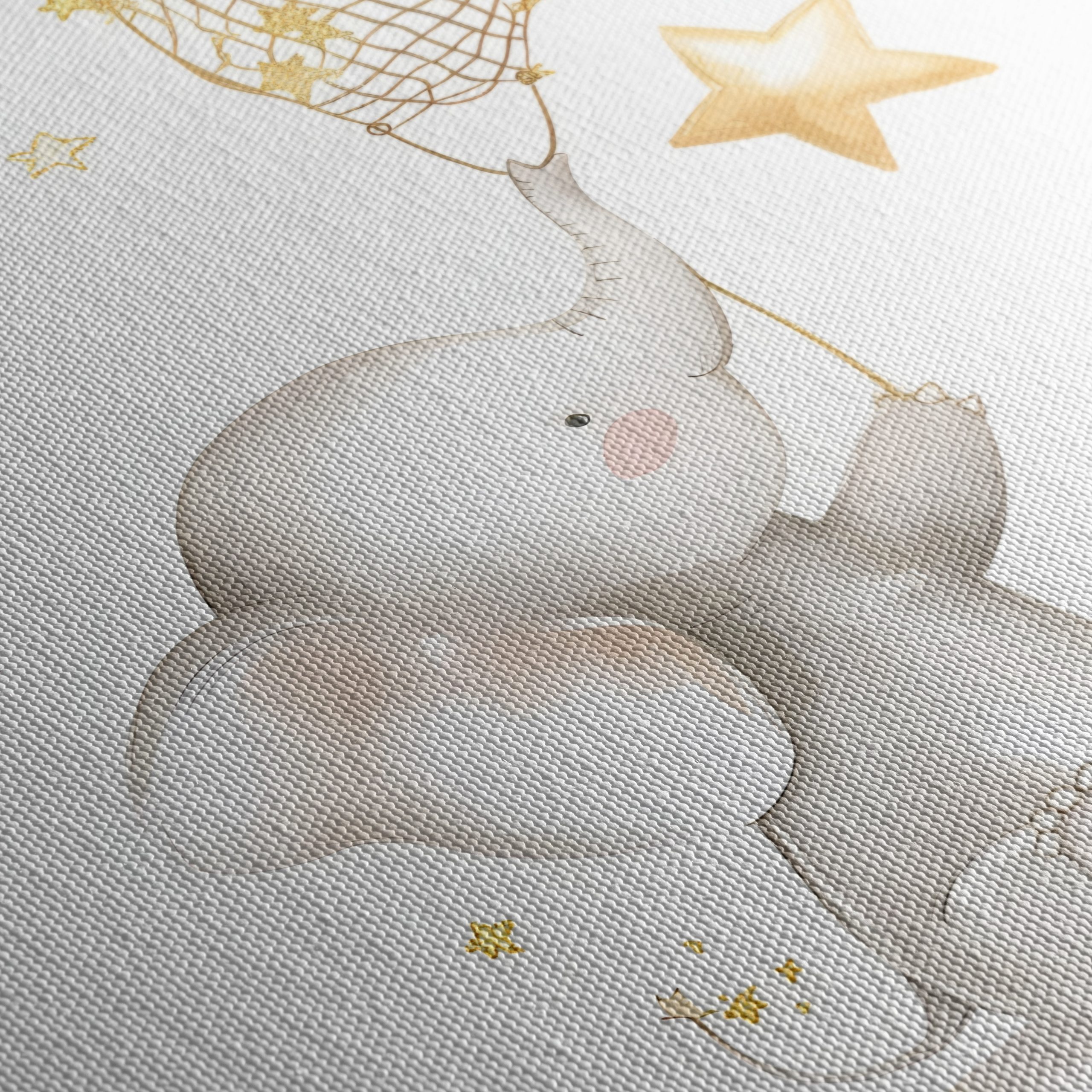Whimsical Elephant and Stars Artwork - Image 5