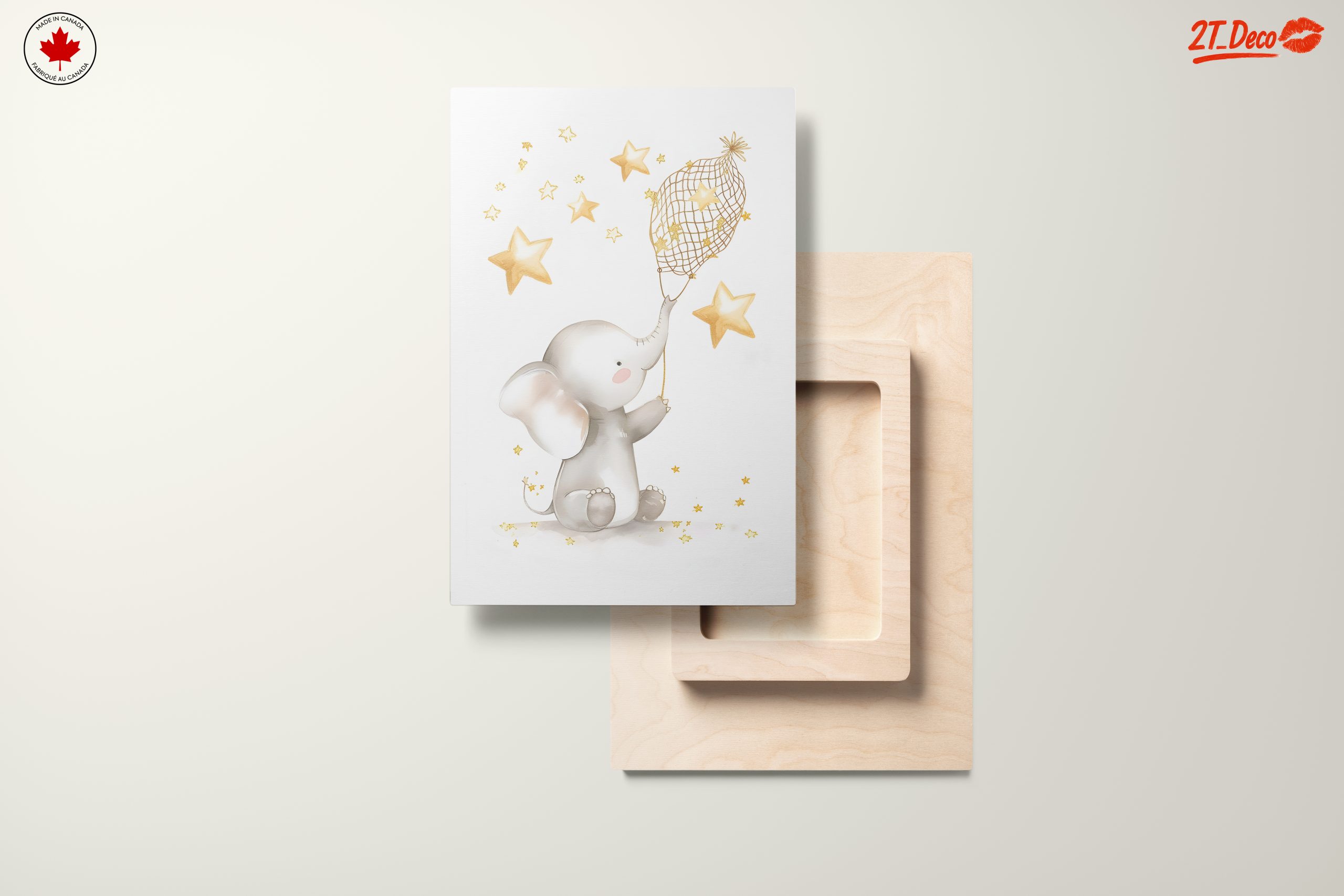 Whimsical Elephant and Stars Artwork - Image 11