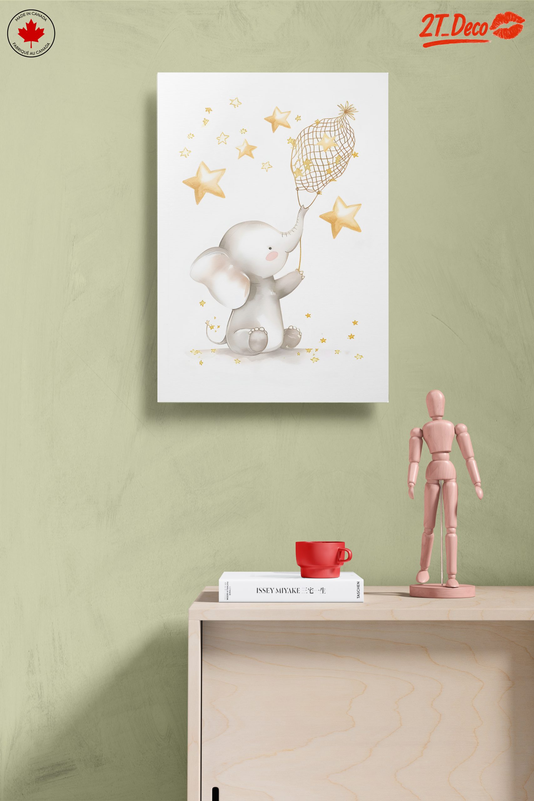 Whimsical Elephant and Stars Artwork - Image 14