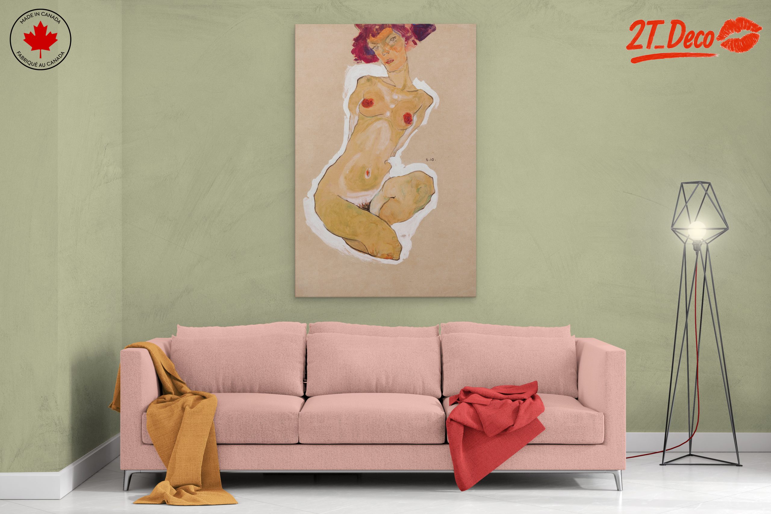 Stylized Figurative Artwork Featuring a Nude Woman - Image 2