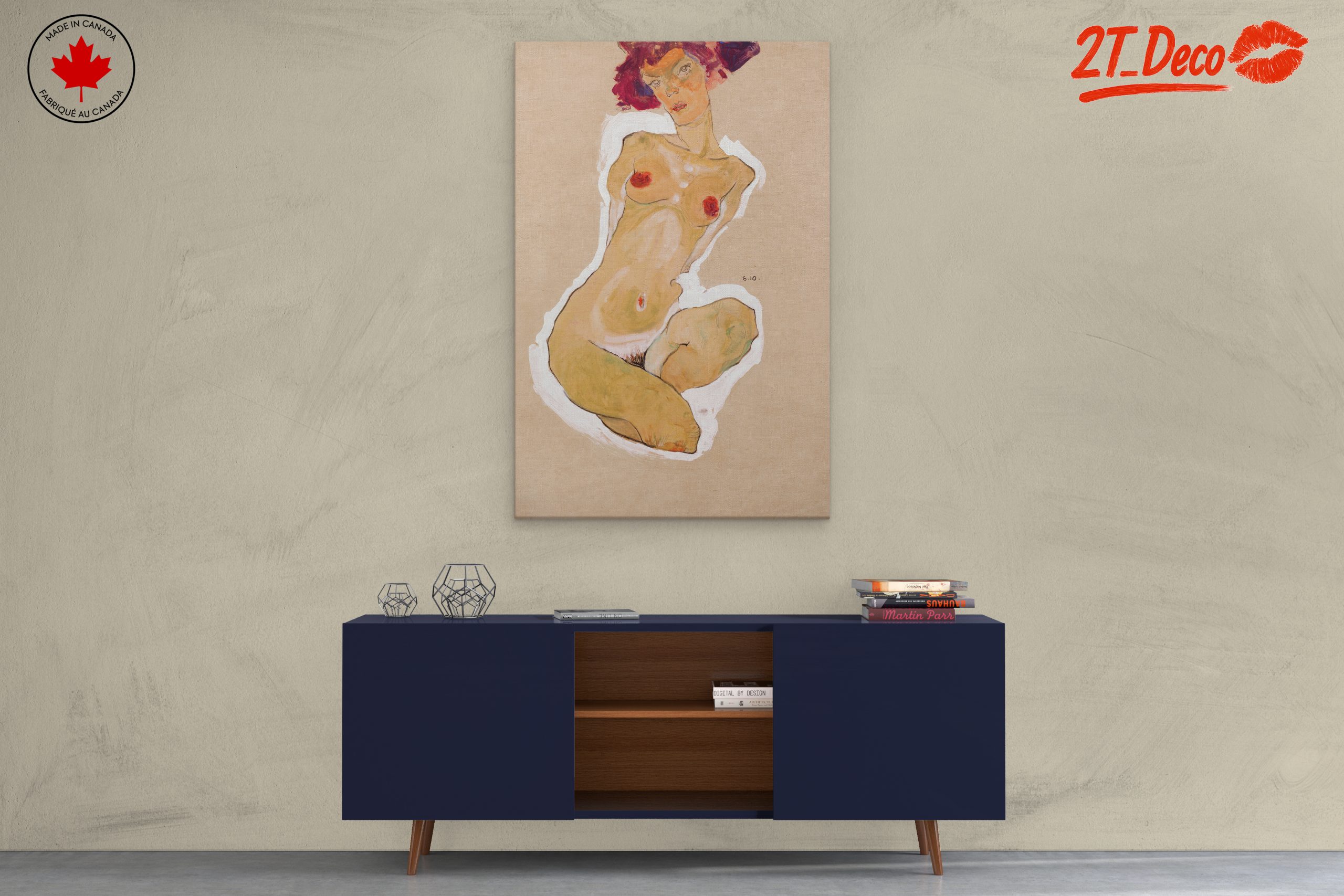 Stylized Figurative Artwork Featuring a Nude Woman - Image 3