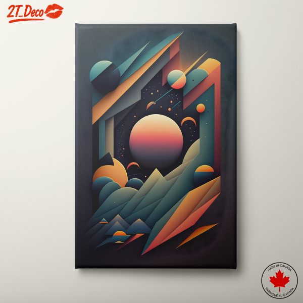Cosmic Abstract Art with Celestial Elements