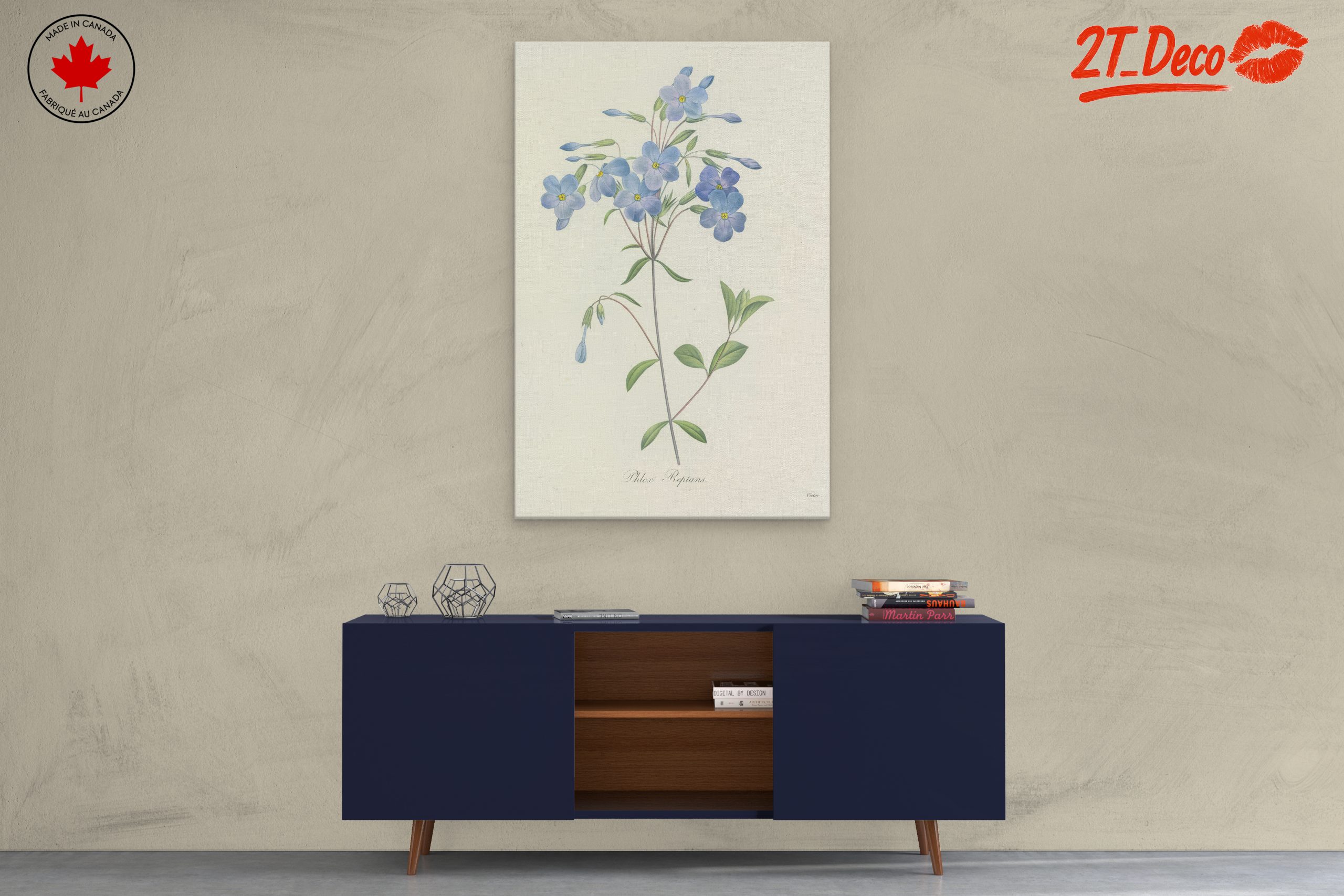 Delicate Blue Floral Botanical Art - Image 3