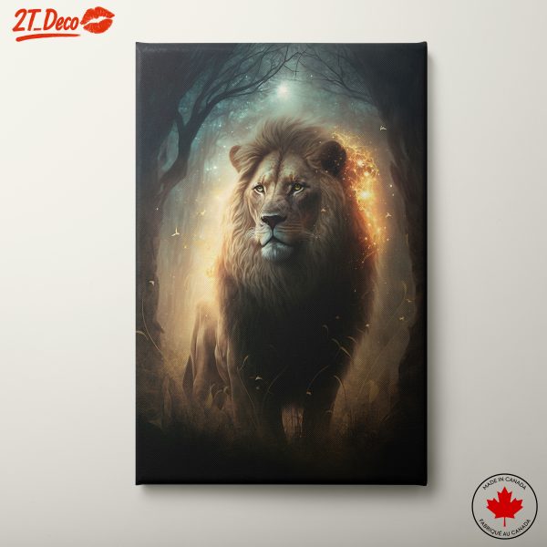 Majestic Lion Art in Enchanted Forest