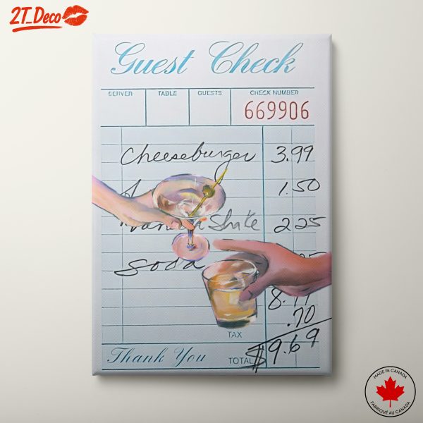Artistic Food Check Illustration