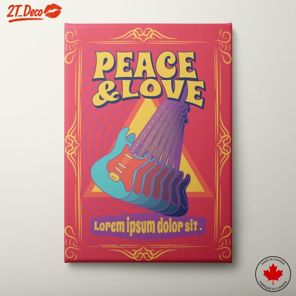 Peace and Love Guitar Pop Art