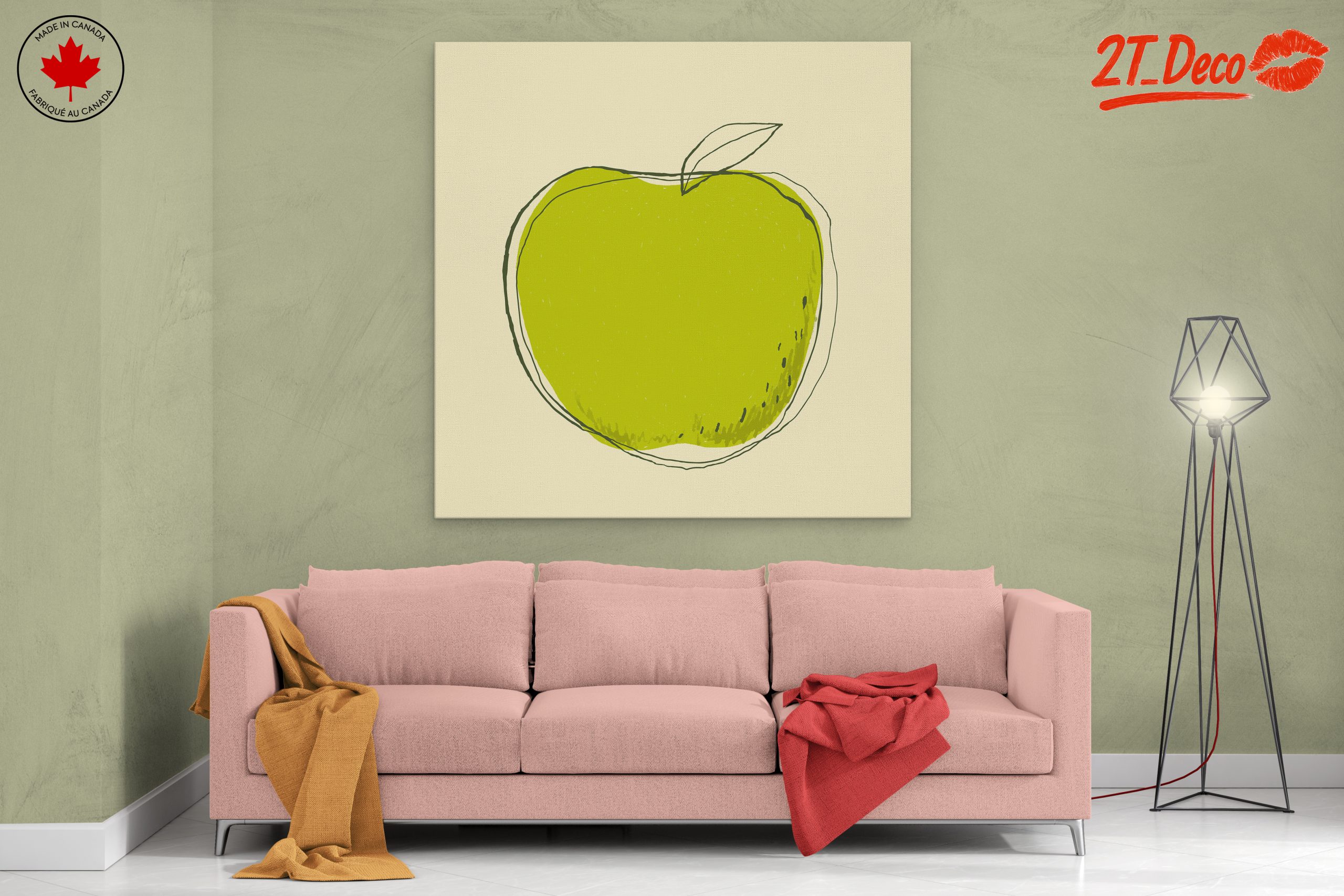 Stylized Green Apple Art - Image 2