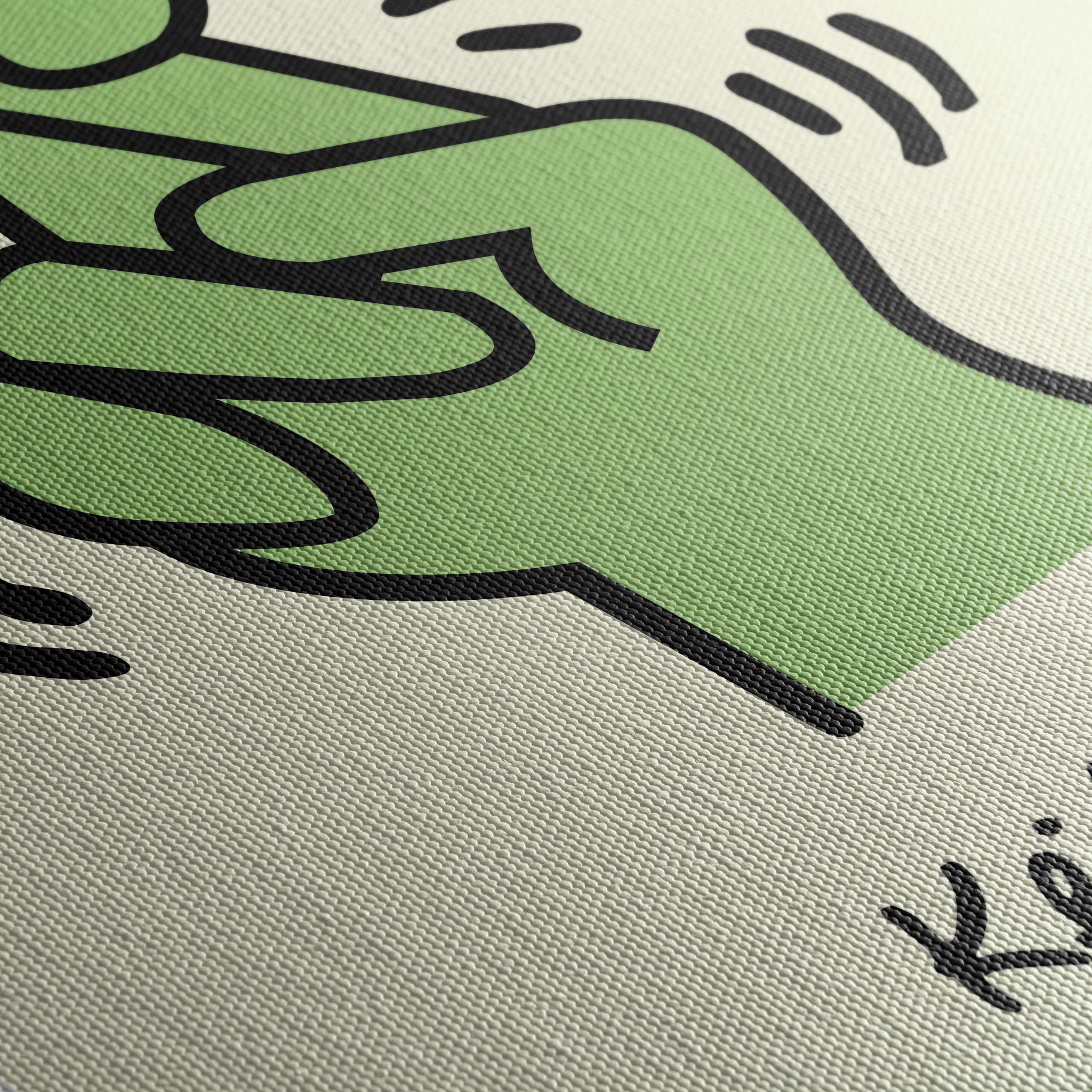 Playful Crossed Fingers Artwork by Keith Haring - Image 5